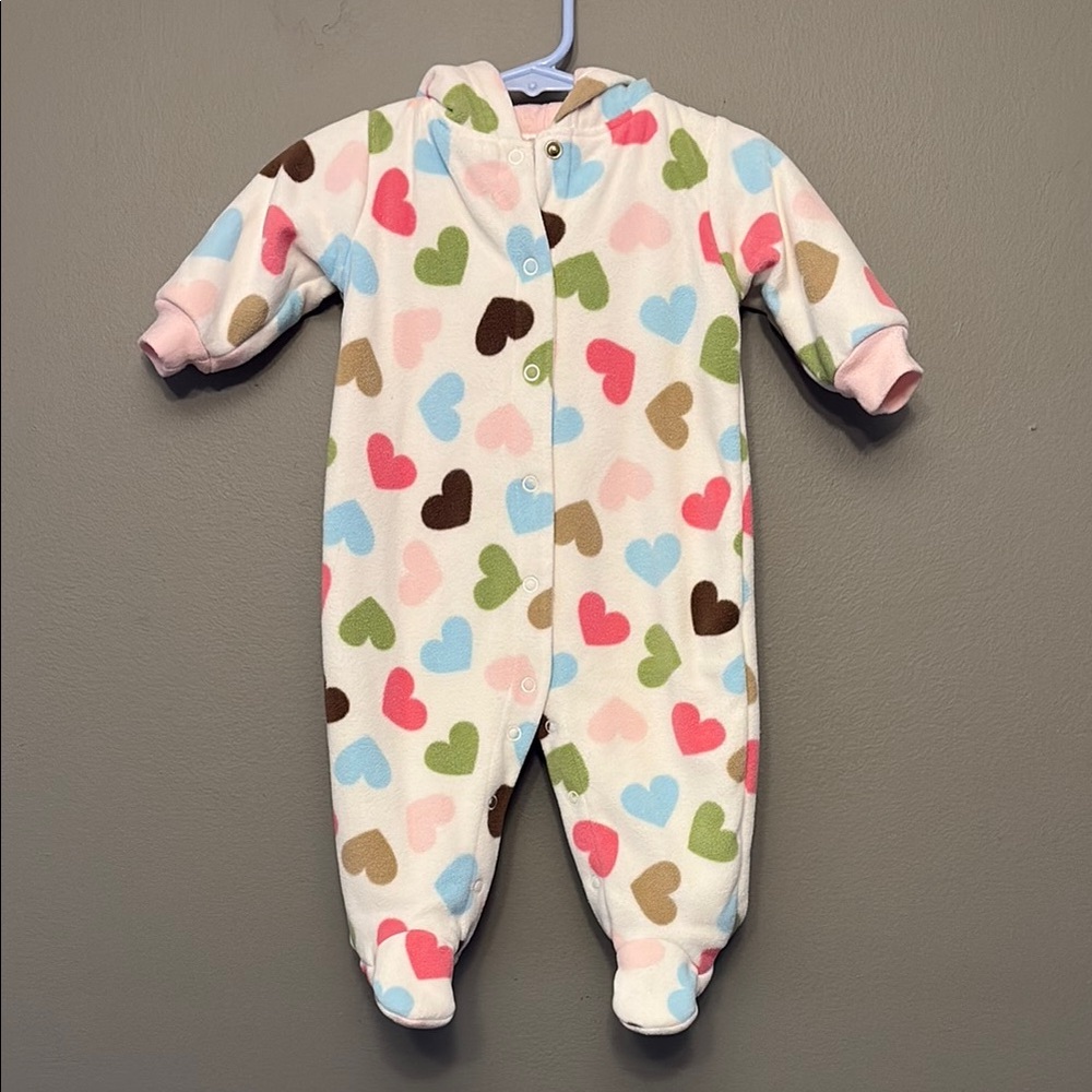 Colorful Heart Patterned Kids One Piece